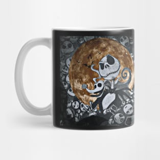 Halloween aesthetics moon Jack Skellington black orange Mug